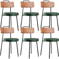 Kit 06 Cadeiras Decorativas Estofada Sala Jantar Barcelona L02 Couríssimo Camel Facto Verde - Lyam - 1