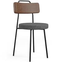 Kit 04 Cadeiras Estofada Sala De Jantar Barcelona L02 Couríssimo Marrom Linho Cinza Escuro - Lyam