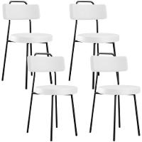 Kit 04 Cadeiras Decorativas Estofada Para Sala De Jantar Barcelona L02 Facto Branco - Lyam Decor - 1