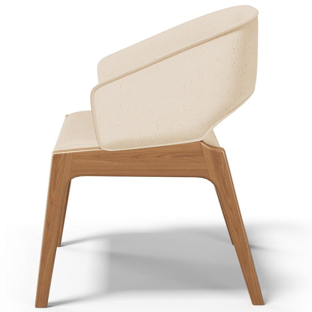 Kit 04 Cadeiras De Jantar E Estar Living Estofada Lince L02 Linho Bege Escuro - Lyam Decor - 4