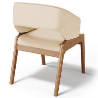 Kit 04 Cadeiras De Jantar E Estar Living Estofada Lince L02 Linho Bege Escuro - Lyam Decor - 6