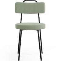 Kit 04 Cadeiras Decorativas Estofada Para Sala De Jantar Barcelona L02 Bouclê Oliva - Lyam Decor