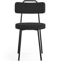 Kit 08 Cadeiras Decorativas Estofada Para Sala De Jantar Barcelona L02 Bouclê Preto - Lyam Decor - 6