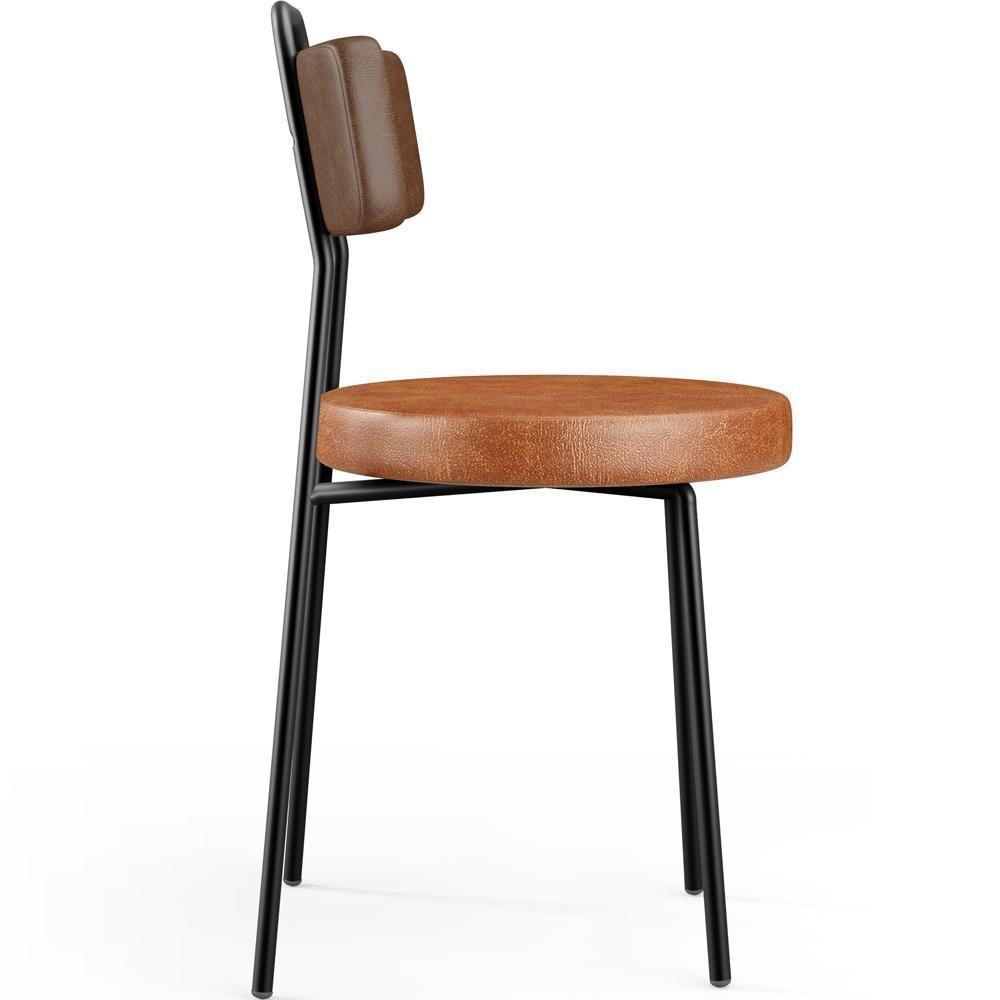 Kit 08 Cadeiras Decorativas Estofada Para Sala Jantar Barcelona L02 Couríssimo Marrom Camel - Lyam - 8