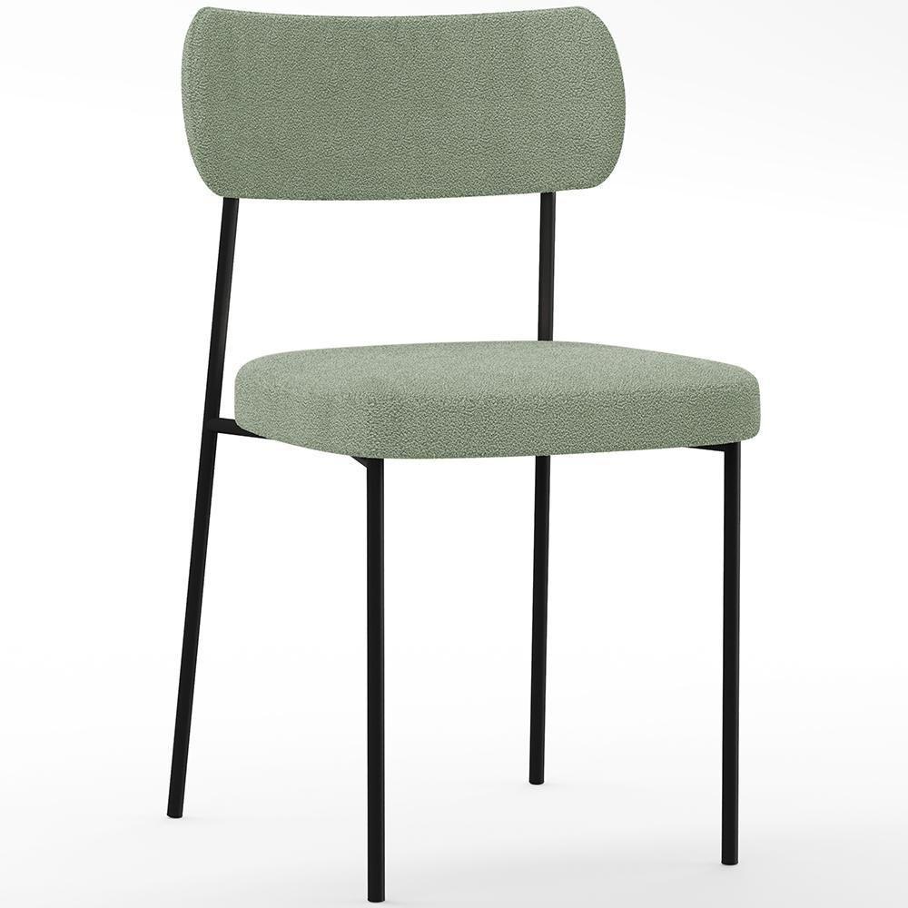 Kit 08 Cadeiras Estofadas Para Sala De Jantar Melina L02 Bouclê Oliva - Lyam Decor - 2