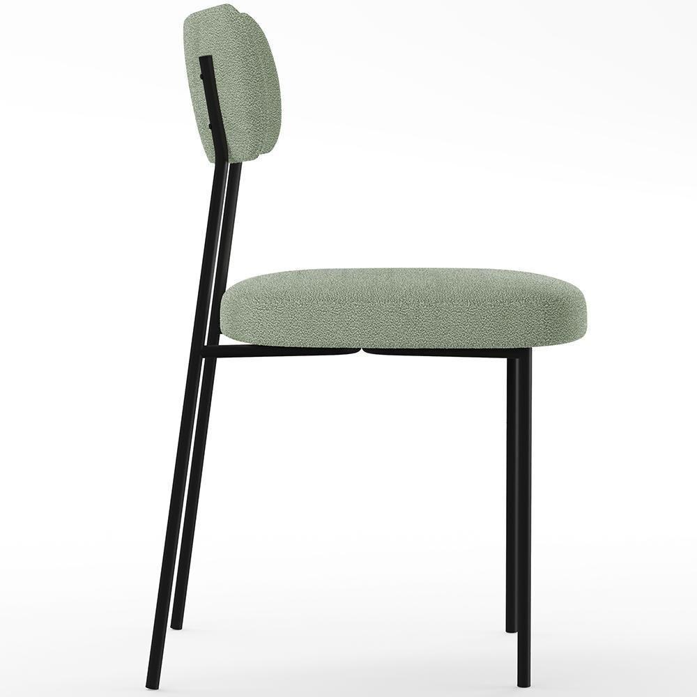 Kit 08 Cadeiras Estofadas Para Sala De Jantar Melina L02 Bouclê Oliva - Lyam Decor - 5