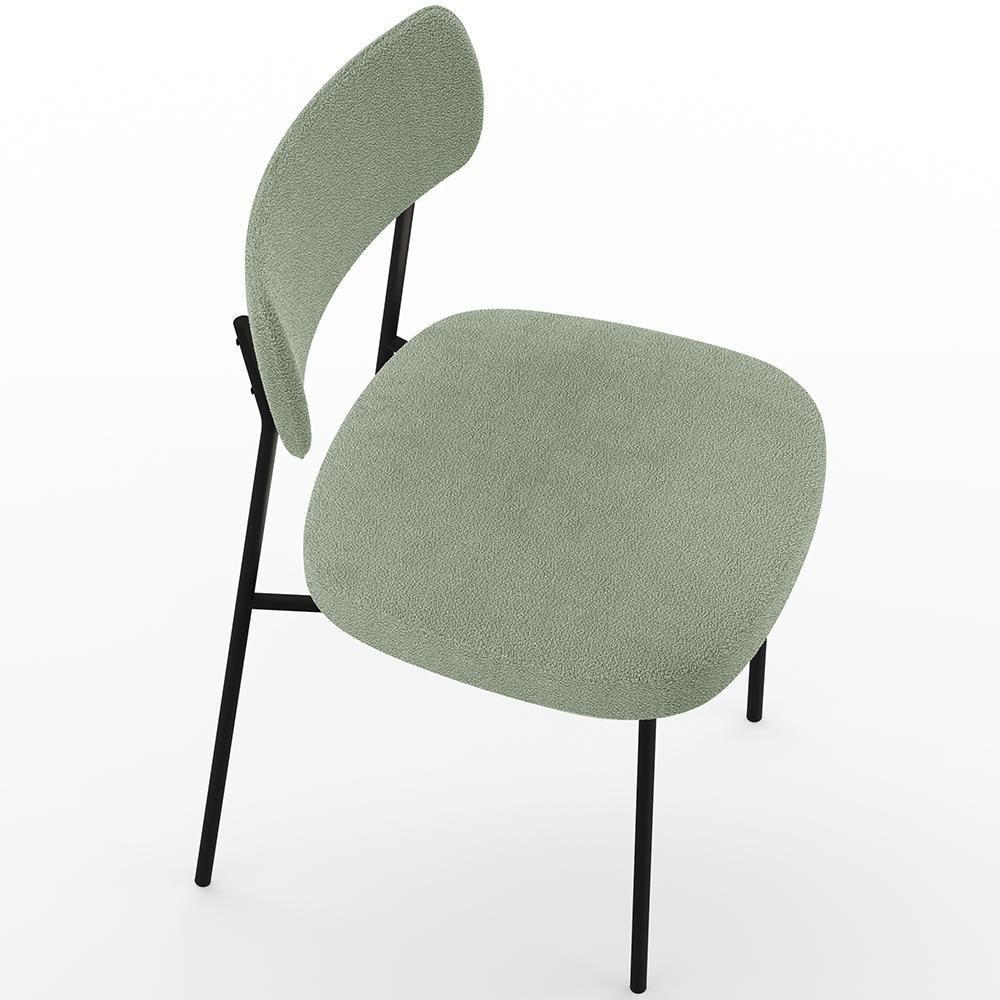 Kit 08 Cadeiras Estofadas Para Sala De Jantar Melina L02 Bouclê Oliva - Lyam Decor - 6