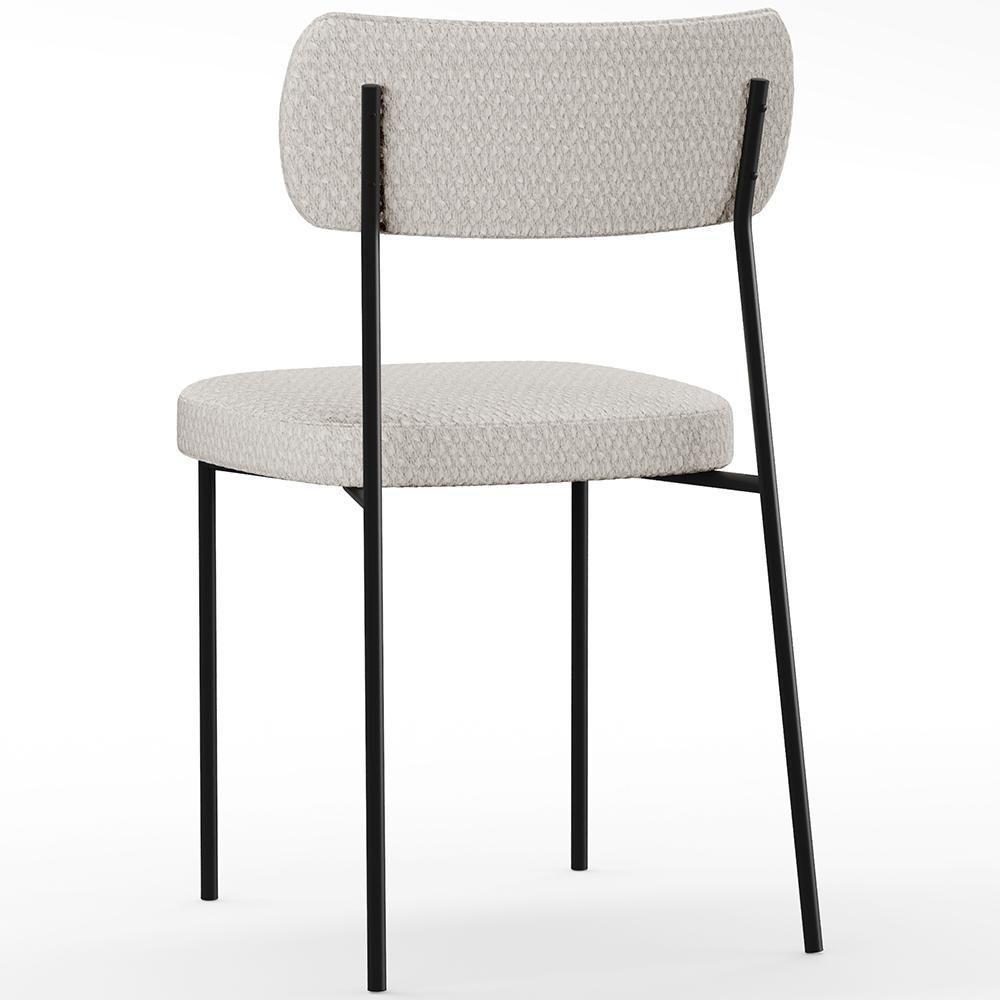 Kit 06 Cadeiras Estofadas Para Sala De Jantar Melina L02 Bouclê Cru - Lyam Decor - 5