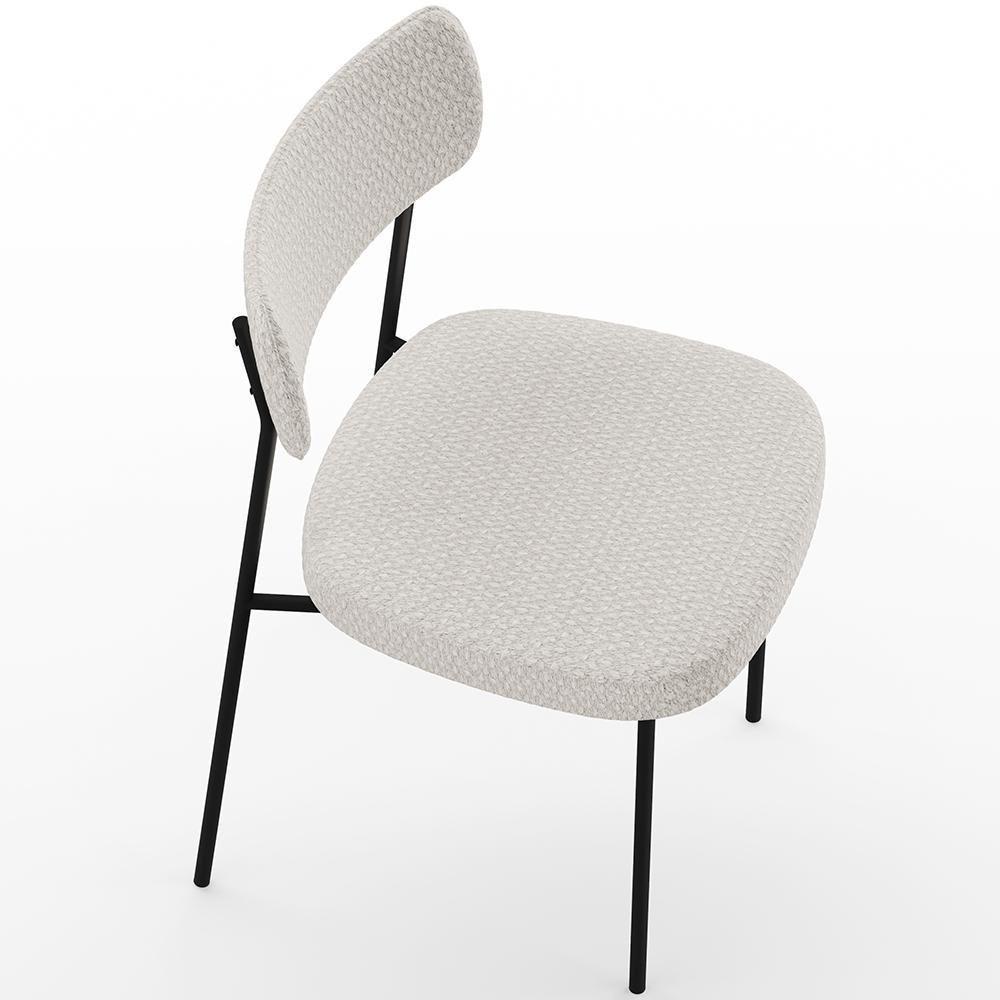 Kit 06 Cadeiras Estofadas Para Sala De Jantar Melina L02 Bouclê Cru - Lyam Decor - 8