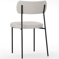 Kit 06 Cadeiras Estofadas Para Sala De Jantar Melina L02 Bouclê Cru - Lyam Decor - 5