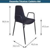Cadeira Com Braço Abi Polipropileno Fendi Base Metal - 7