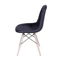 Cadeira Eames Dsw Botonê Assento Pu Preta Base Madeira - 4