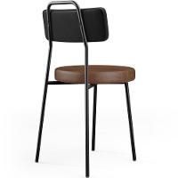 Kit 08 Cadeiras Decorativas Estofada Para Sala Jantar Barcelona L02 Couríssimo Preto Marrom - Lyam - 2