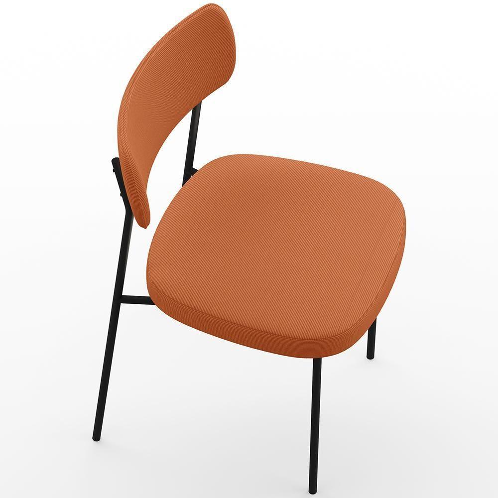 Kit 08 Cadeiras Estofadas Para Sala De Jantar Melina L02 Tecido Terracota - Lyam Decor - 8