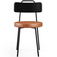 Kit 08 Cadeiras Decorativas Estofada Para Sala Jantar Barcelona L02 Couríssimo Preto Camel - Lyam - 8