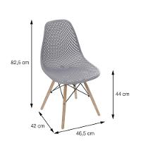 Cadeira Eames Dsw Colmeia Polipropileno Cinza Base Madeira - 3
