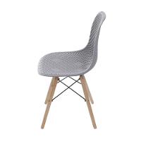 Cadeira Eames Dsw Colmeia Polipropileno Cinza Base Madeira - 4