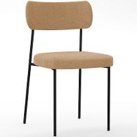 Kit 06 Cadeiras Estofadas Para Sala De Jantar Melina L02 Bouclê Mostarda - Lyam Decor - 3