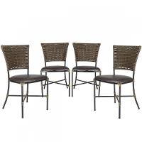 Jogo Com 4 Cadeiras Fibra Sintética Argila Com Marrom - 1