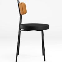 Kit 04 Cadeiras Decorativas Estofada Para Sala Jantar Barcelona L02 Couríssimo Whisky Preto - Lyam