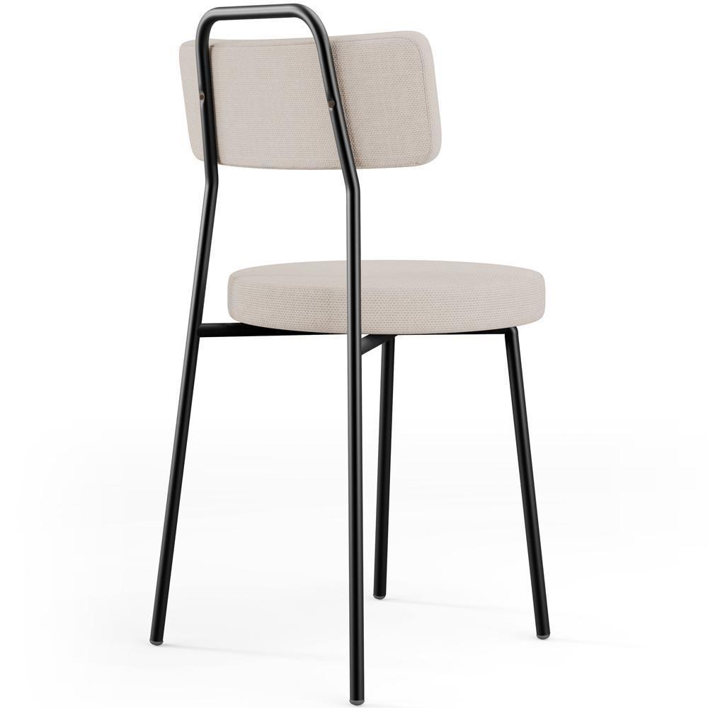 Kit 06 Cadeiras Decorativas Estofada Para Sala De Jantar Barcelona L02 Linho Bege - Lyam Decor - 8