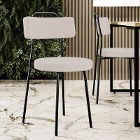 Kit 06 Cadeiras Decorativas Estofada Para Sala De Jantar Barcelona L02 Linho Bege - Lyam Decor - 7