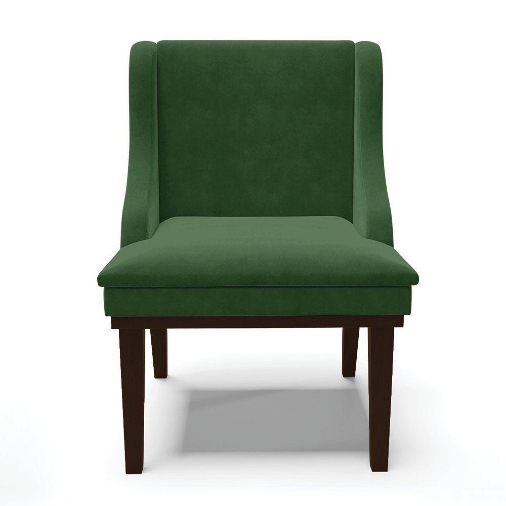 Kit 02 Cadeiras De Jantar Base Madeira Marrom Verde - 7