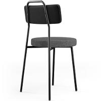 Kit 04 Cadeiras Estofada Sala De Jantar Barcelona L02 Couríssimo Preto Linho Cinza Escuro - Lyam - 5