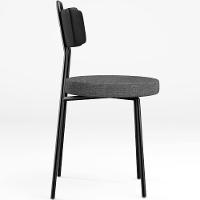 Kit 04 Cadeiras Estofada Sala De Jantar Barcelona L02 Couríssimo Preto Linho Cinza Escuro - Lyam - 6