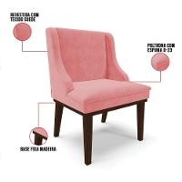 Kit 04 Cadeiras De Jantar Base Madeira Marrom Rose