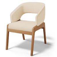 Kit 05 Cadeiras De Jantar E Estar Living Estofada Lince L02 Linho Bege Escuro - Lyam Decor