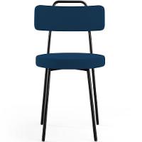 Kit 04 Cadeiras Decorativas Estofada Sala De Jantar Barcelona L02 Suede Azul Marinho - Lyam Decor - 7