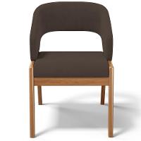 Kit 06 Cadeiras De Jantar E Estar Living Estofada Lince L02 Suede Marrom - Lyam Decor - 2