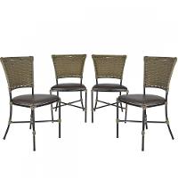 Jogo Com 4 Cadeiras Fibra Sintética Pequi Com Marrom - 1