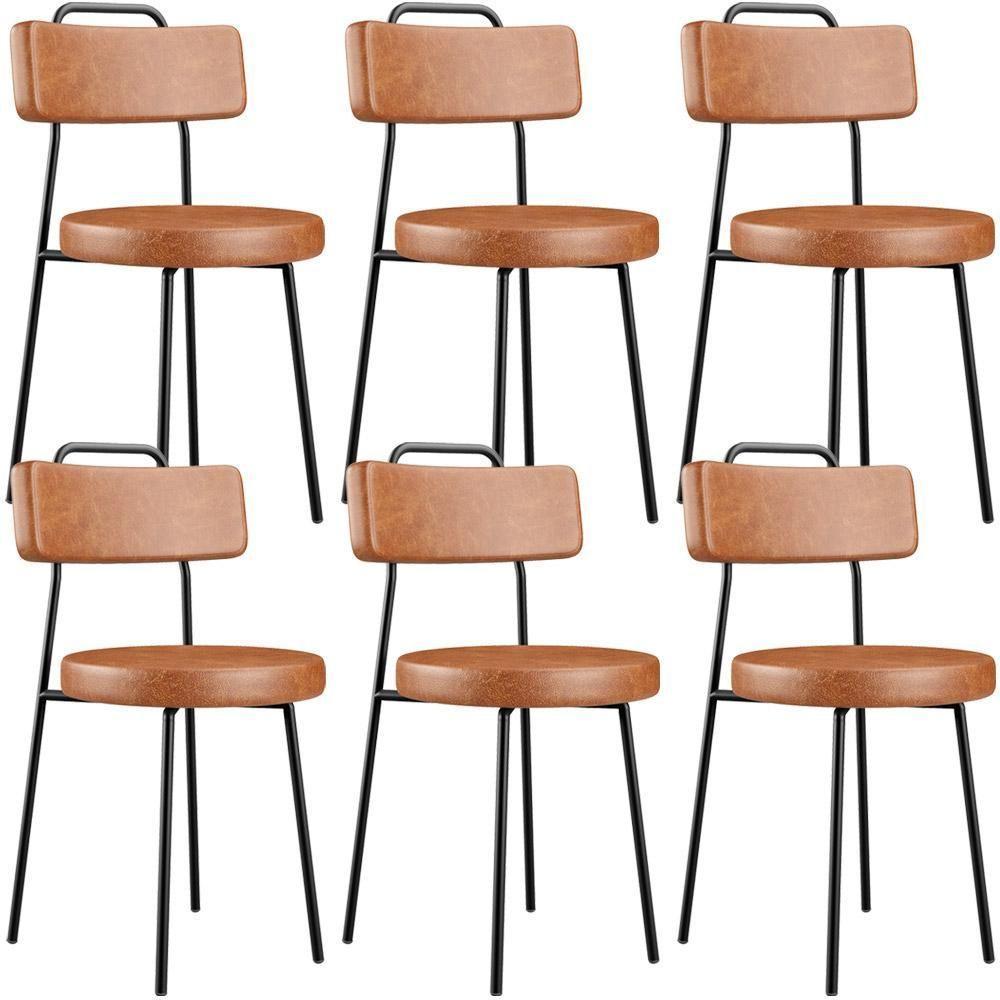 Kit 06 Cadeiras Decorativas Estofada Para Sala De Jantar Barcelona L02 Couríssimo Camel - Lyam Decor - 1