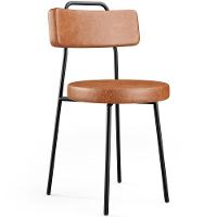 Kit 06 Cadeiras Decorativas Estofada Para Sala De Jantar Barcelona L02 Couríssimo Camel - Lyam Decor - 5