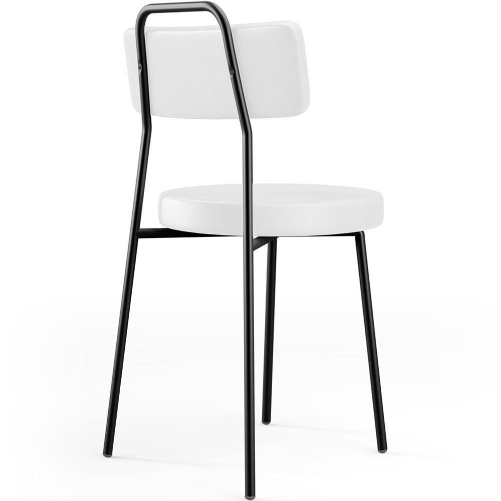 Kit 06 Cadeiras Decorativas Estofada Para Sala De Jantar Barcelona L02 Facto Branco - Lyam Decor - 4