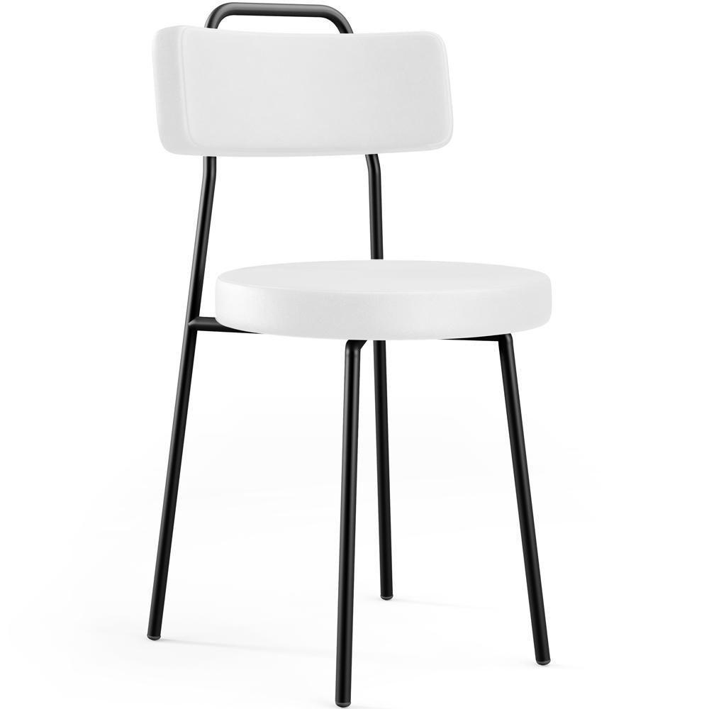 Kit 06 Cadeiras Decorativas Estofada Para Sala De Jantar Barcelona L02 Facto Branco - Lyam Decor - 6