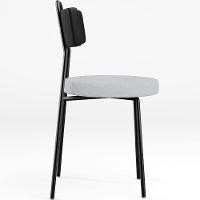 Kit 08 Cadeiras Decorativa Estofada Sala Jantar Barcelona L02 Couríssimo Preto Linho Cinza - Lyam - 3