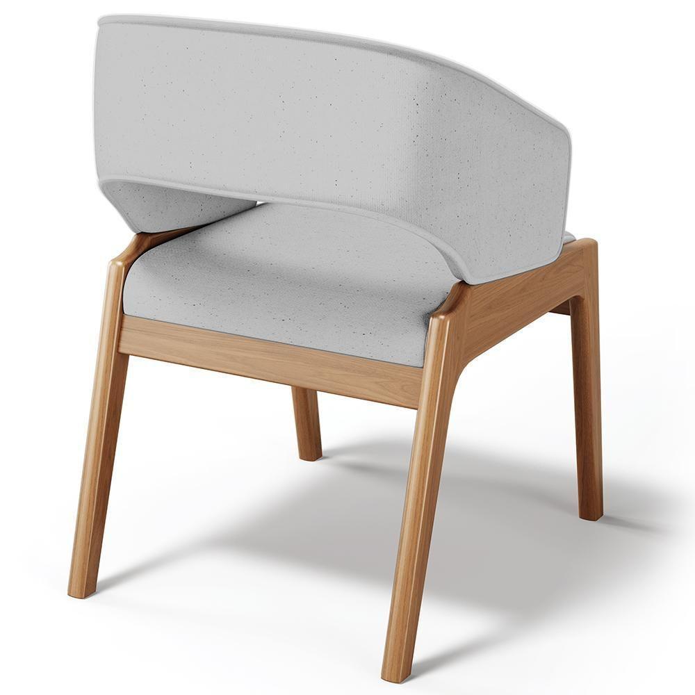 Kit 06 Cadeiras De Jantar E Estar Living Estofada Lince L02 Linho Cinza - Lyam Decor - 3