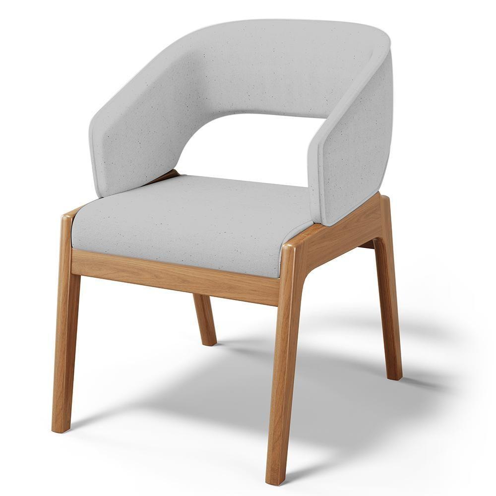 Kit 06 Cadeiras De Jantar E Estar Living Estofada Lince L02 Linho Cinza - Lyam Decor - 8