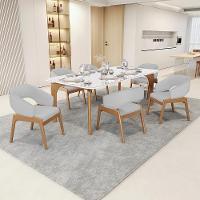 Kit 06 Cadeiras De Jantar E Estar Living Estofada Lince L02 Linho Cinza - Lyam Decor