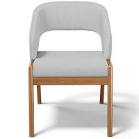 Kit 06 Cadeiras De Jantar E Estar Living Estofada Lince L02 Linho Cinza - Lyam Decor - 5