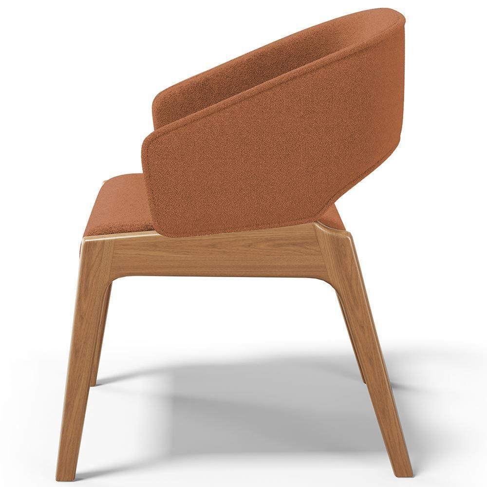 Kit 04 Cadeiras De Jantar E Estar Living Estofada Lince L02 Bouclê Terracota - Lyam Decor - 3