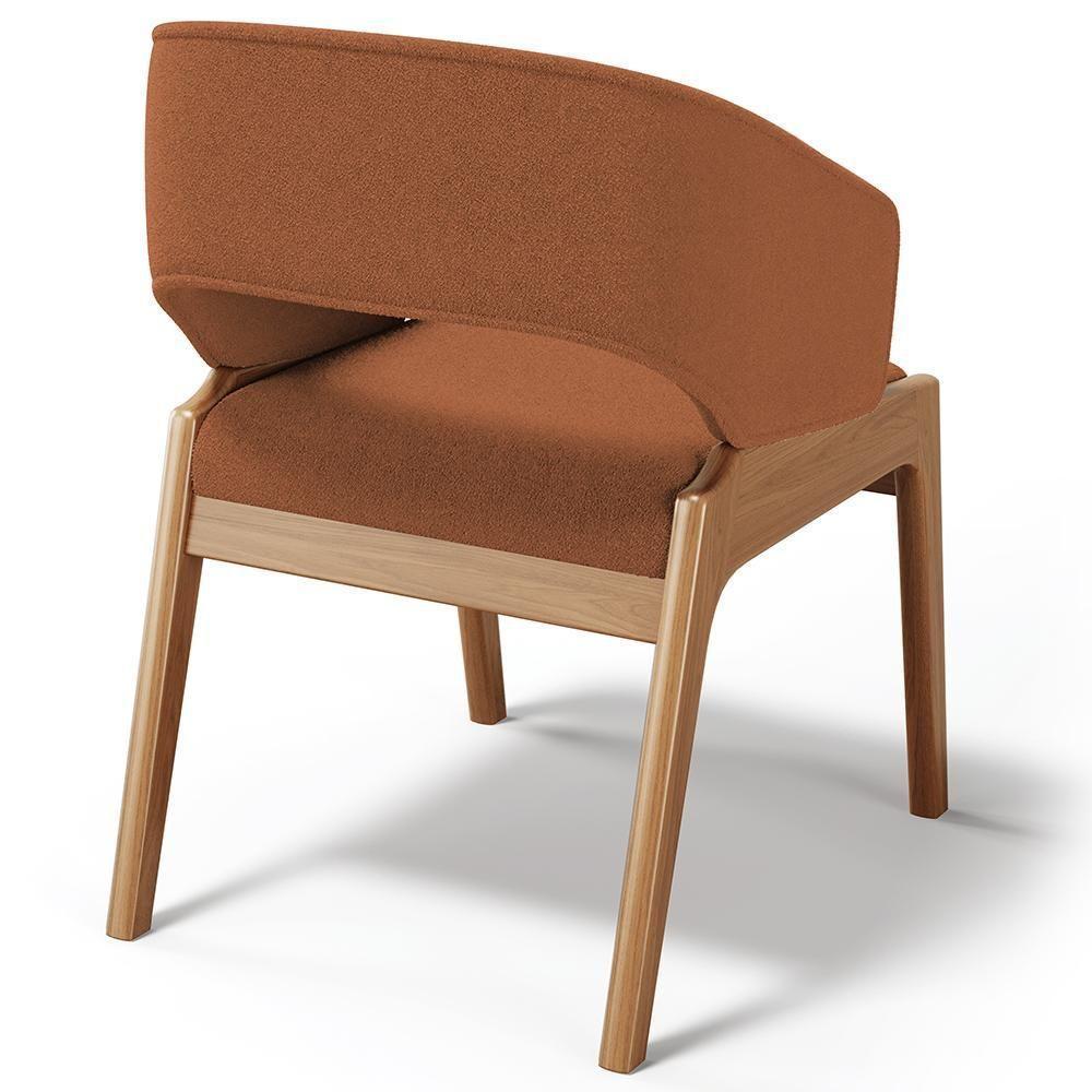 Kit 04 Cadeiras De Jantar E Estar Living Estofada Lince L02 Bouclê Terracota - Lyam Decor - 5