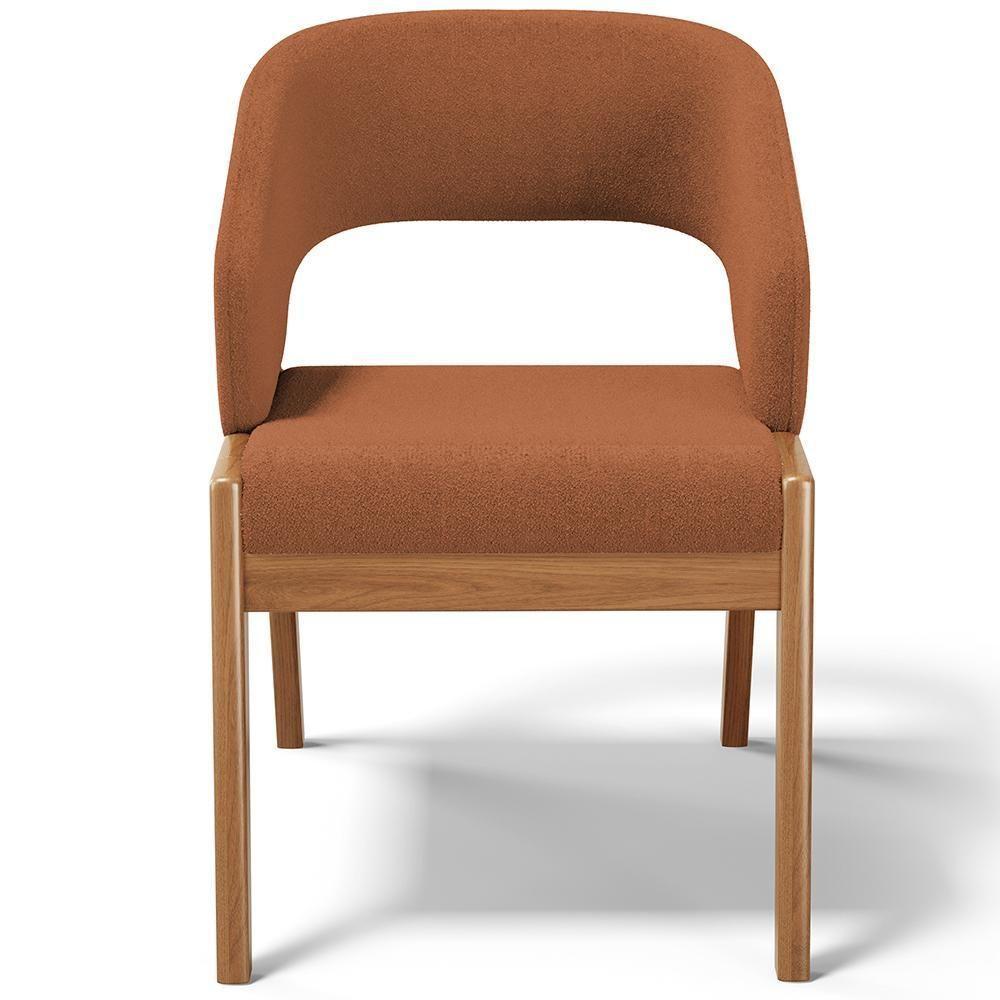 Kit 04 Cadeiras De Jantar E Estar Living Estofada Lince L02 Bouclê Terracota - Lyam Decor - 6