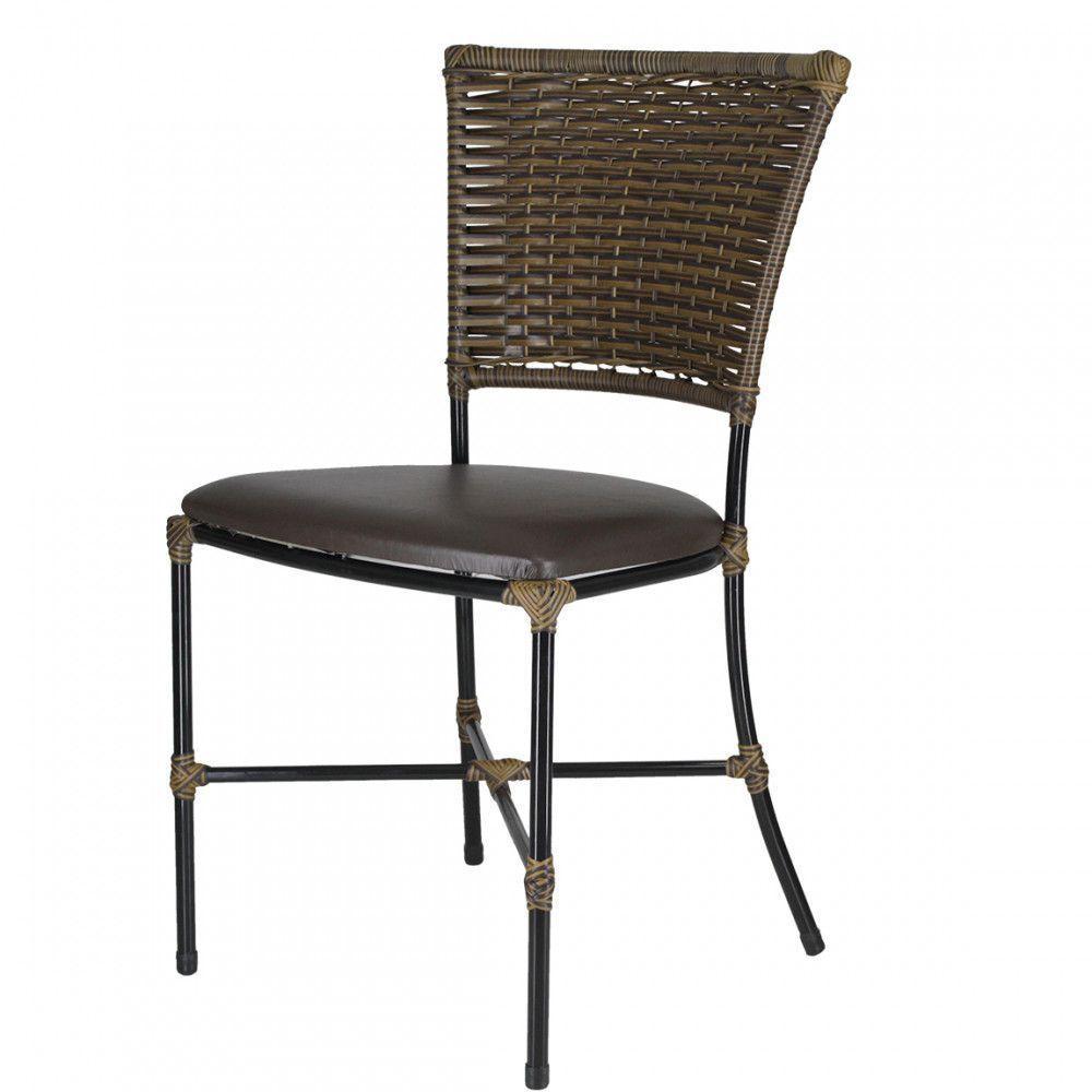 Jogo Com 2 Cadeiras Fibra Sintética Argila Com Marrom - 3