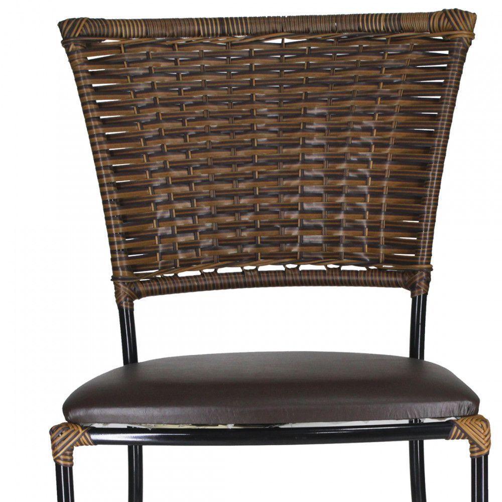 Jogo Com 2 Cadeiras Fibra Sintética Argila Com Marrom - 4