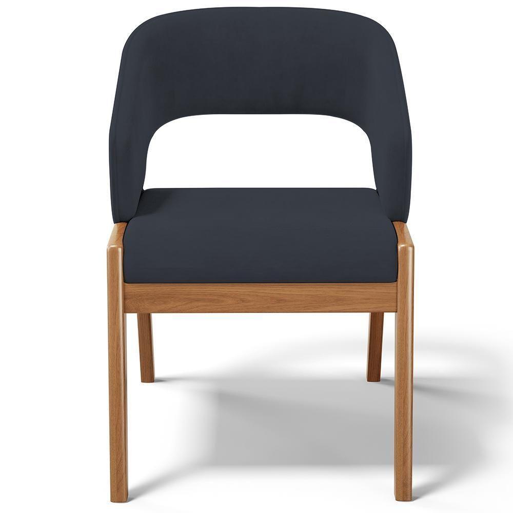 Kit 06 Cadeiras De Jantar E Estar Living Estofada Lince L02 Suede Preto - Lyam Decor - 2