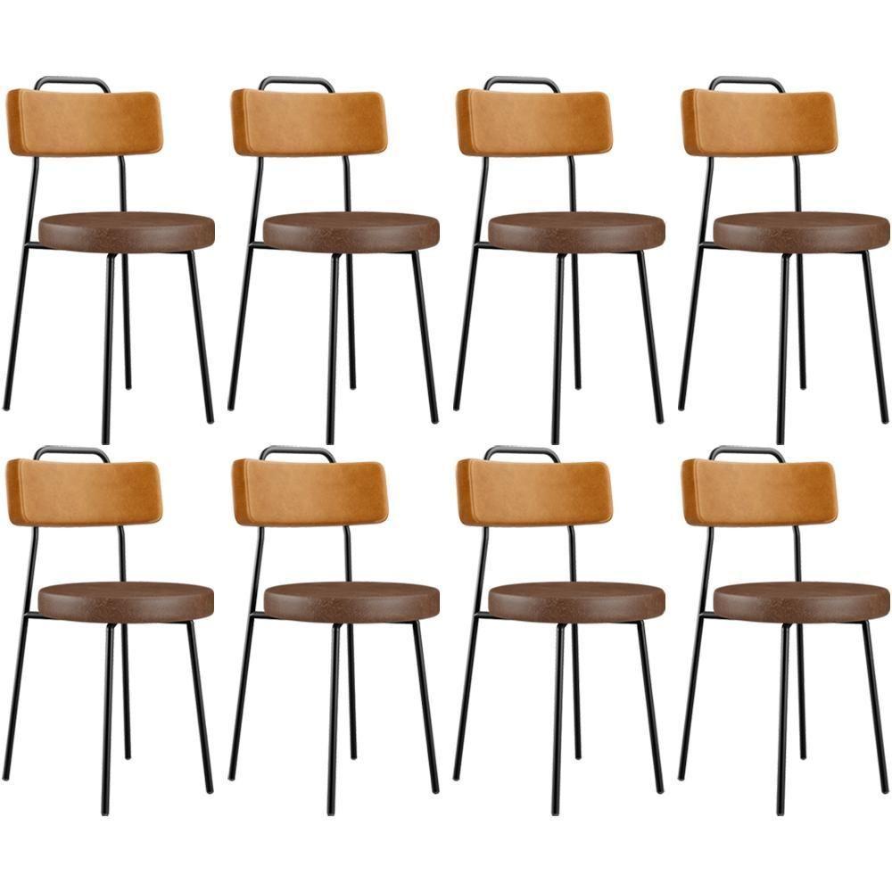Kit 08 Cadeiras Decorativas Estofada Para Sala Jantar Barcelona L02 Couríssimo Whisky Marrom - Lyam - 1